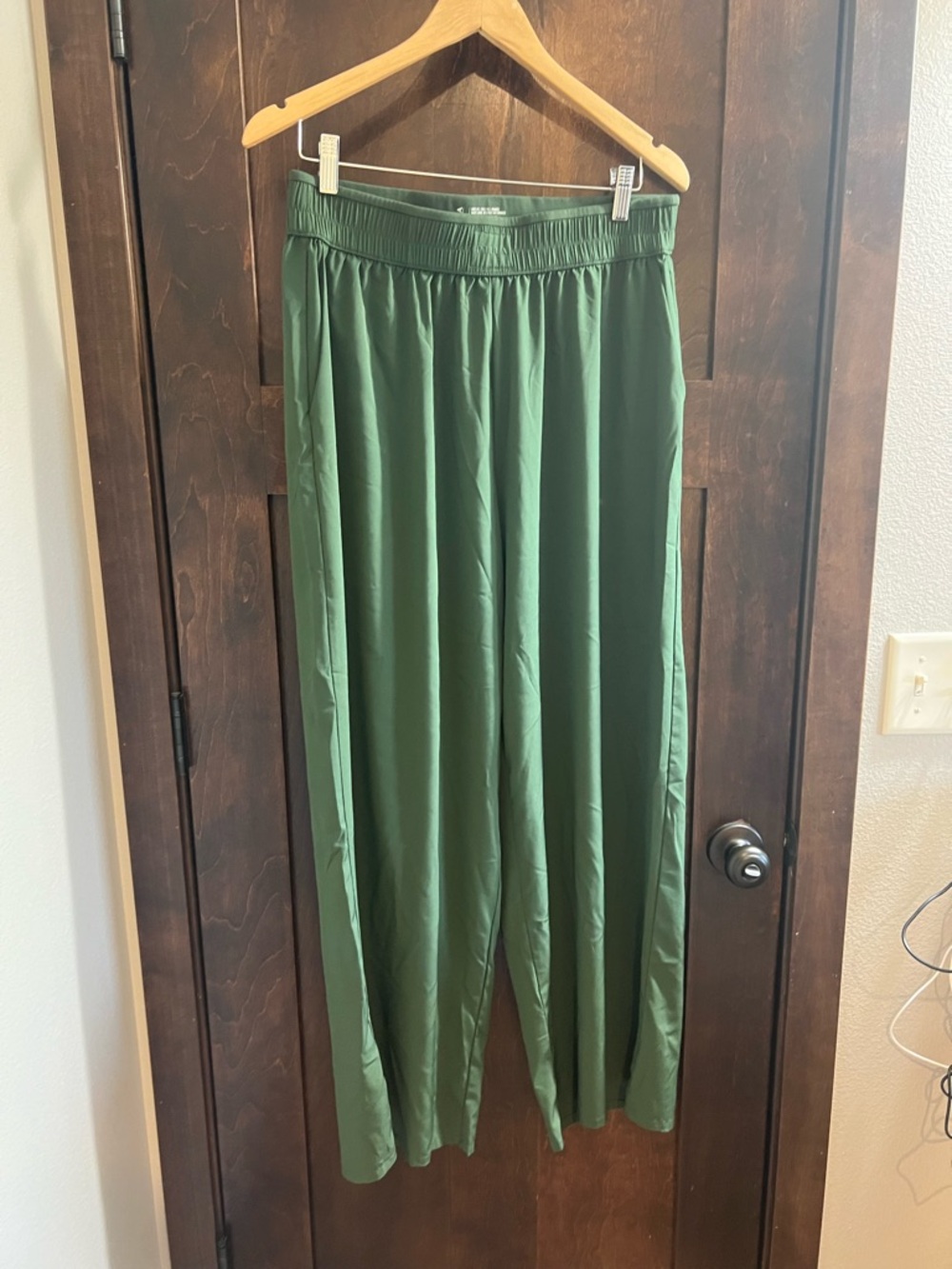 P'tula Olive Green Elastic-Waist Wide Pants